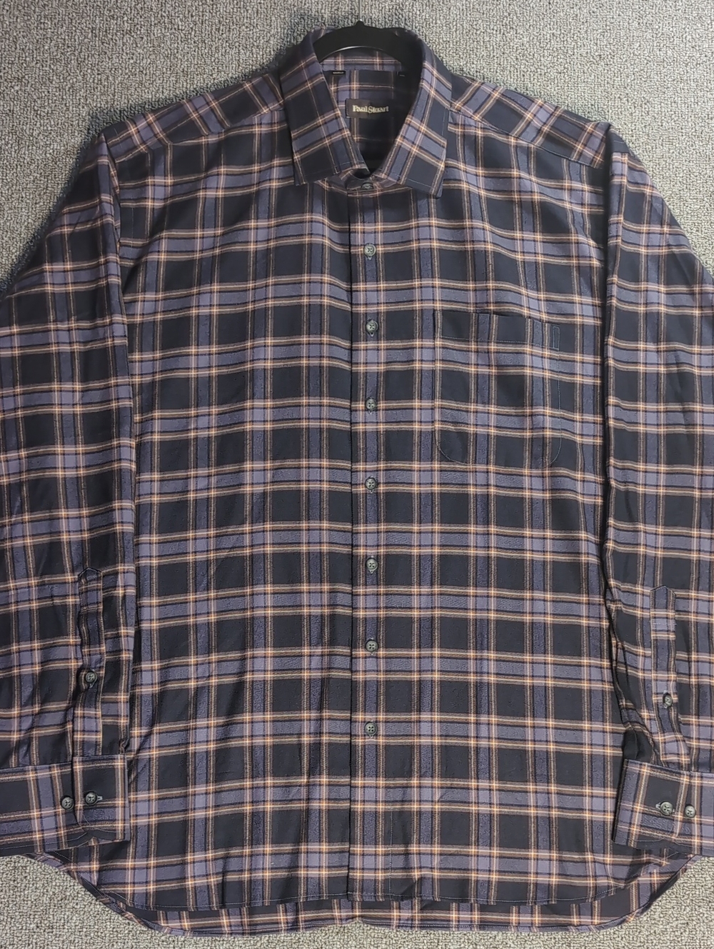 Paul Stuart Flannel Button Down Shirt Plaid Brushes Cotton Long Sleeve Size XXL